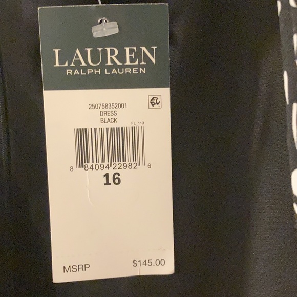 Ralph Lauren Brand new with tags from Macy’s! Black/white shirt sleeve dress. - Picture 2 of 4